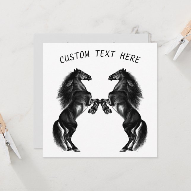 Personalised Couple Horse Card with Custom Text (Front/Back In Situ)