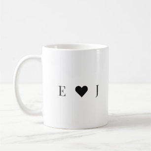 Personalised Couple Initial Mug Heart Initial