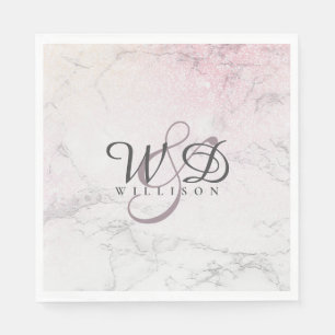 Personalised Couple Marble with glitter details Napkin