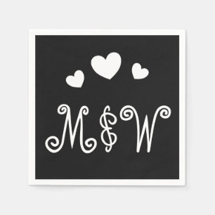 Personalised Couple Monograms Love Paper Napkins