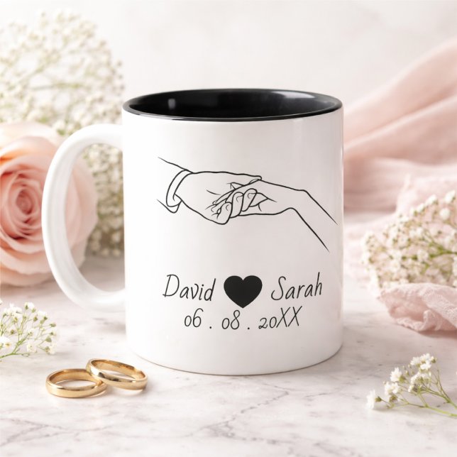 Personalised Couple Mug with Names & Date (Creator Uploaded)