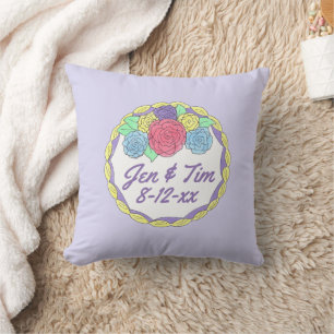 Personalised Couple Names Wedding Cake Marriage Cushion