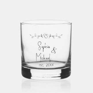 Personalised Couple Names Wedding Favours  Whiskey Glass