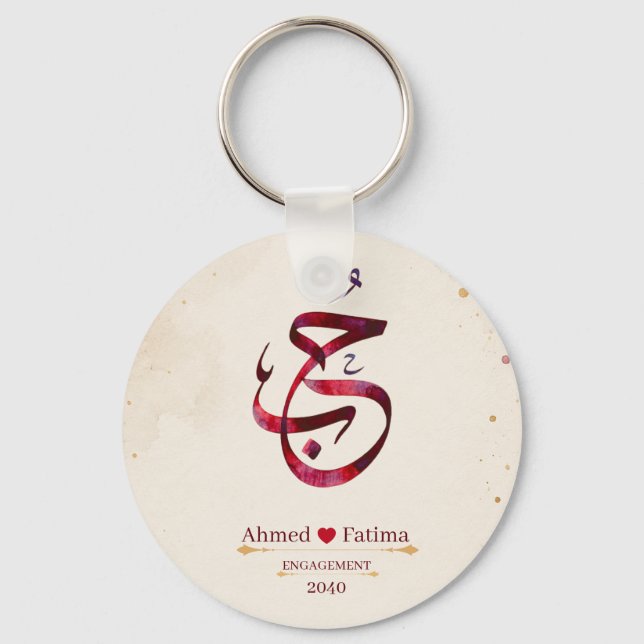 Personalised Couple Names Wedding Gift Key Ring (Front)