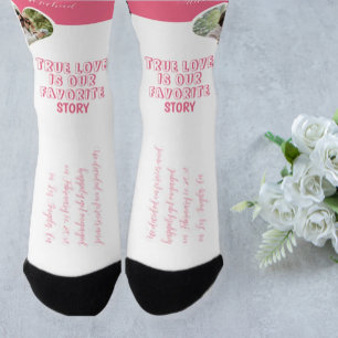 Personalised couple photo love heart engagement socks