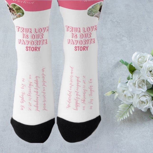 Personalised couple photo love heart engagement  socks (Creator Uploaded)