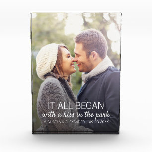 Personalised Couple Photo Newlywed Names Date Block