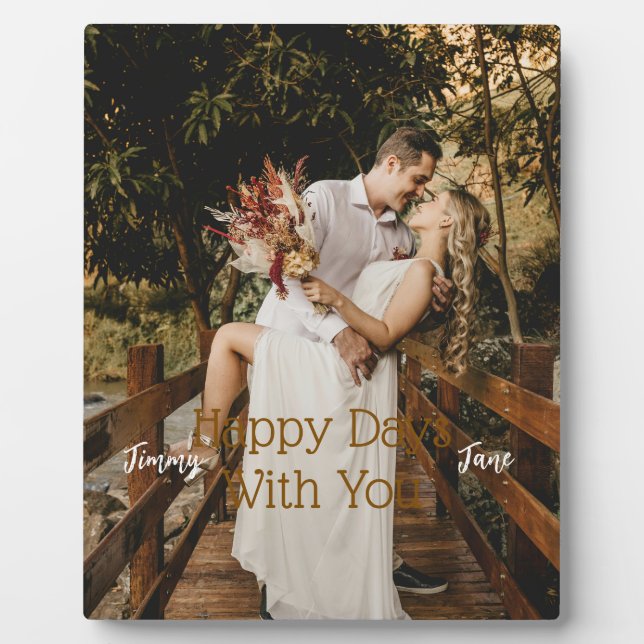 Personalised Couple Photo Plaque with Writing (Front)