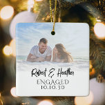 Personalised Couple Picture Engagement Christmas Ceramic Ornament<br><div class="desc">Celebrate your engagement or first Christmas as a married couple with our Personalised Couple Picture Engagement Christmas Ceramic Ornament. This charming ornament features a customisable design that showcases a cherished photo of you and your partner, making it a perfect memento of your special occasion. Ideal for newlyweds or those who...</div>
