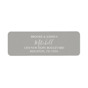 Personalised Couple Return Address Labels Grey