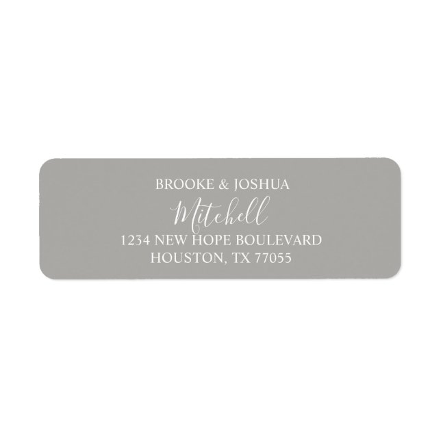 Personalised Couple Return Address Labels | Grey (Front)