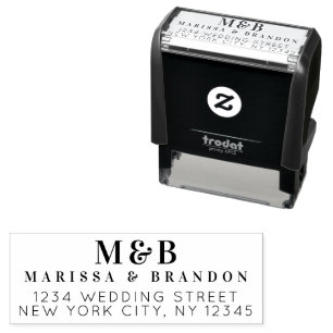 Personalised Couple Wedding Monogram Initials  Self-inking Stamp