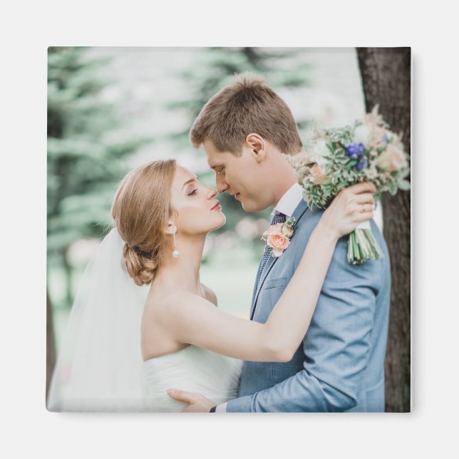 Personalised Couple Wedding Photo Custom Magnet (Front)