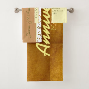 Personalised Couples 1st Wedding Anniversary Bath Towel Set