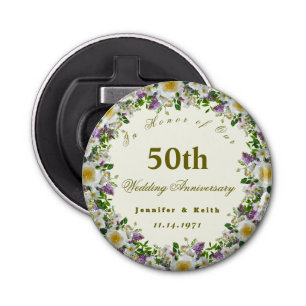 Personalised Couples 50th Wedding Anniversary Bottle Opener