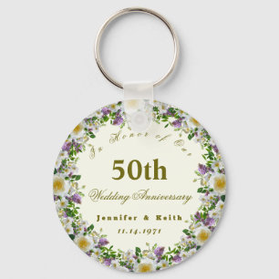 Personalised Couples 50th Wedding Anniversary Key Ring