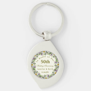 Personalised Couples 50th Wedding Anniversary    Key Ring