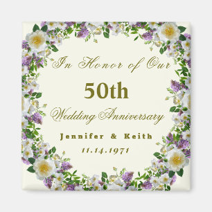 Personalised Couples 50th Wedding Anniversary Magnet