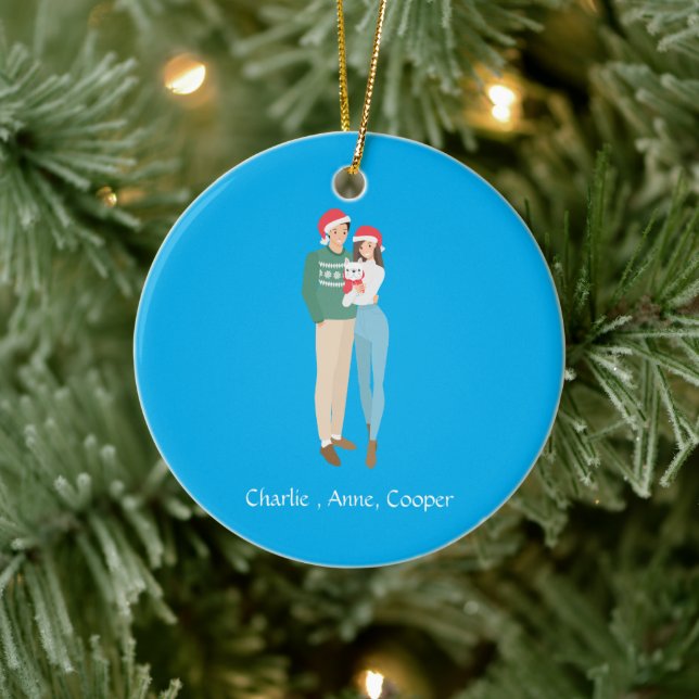 Personalised couples christmas ornament custom  (Tree)