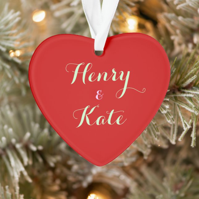 Personalised Couples Heart Ornament Acrylic (Tree)