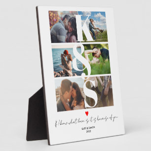 Personalised Couples Initial Photo Collage Custom Plaque