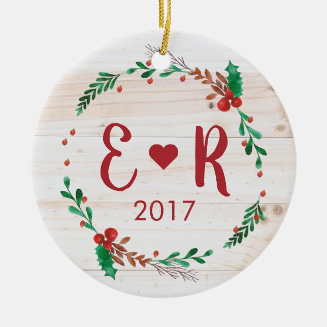 Personalised Couple's Initials Ornament (Front)
