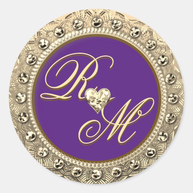 Personalised Couples Monogram Gold Seal (Front)