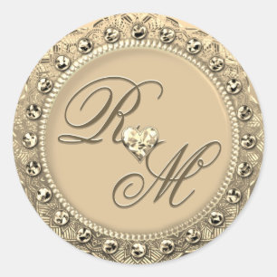 Personalised Couples Monogram Gold Seal