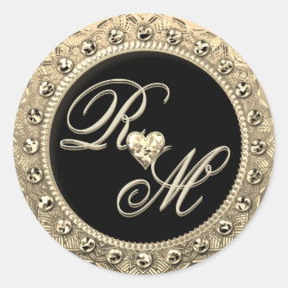 Personalised Couples Monogram Gold Seal