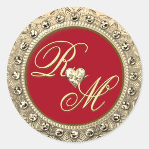 Personalised Couples Monogram Gold Seal