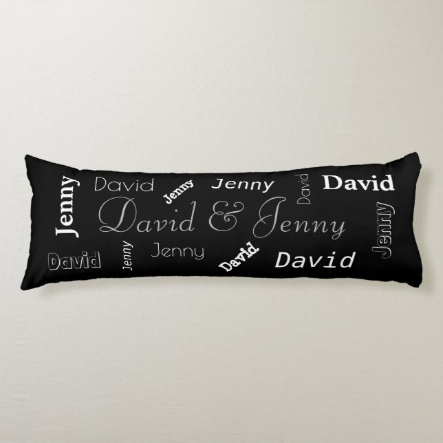 Personalised Couples Name Body Cushion (Front)