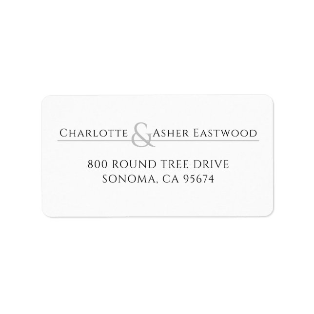 Personalised Couples Name Return Address Label (Front)
