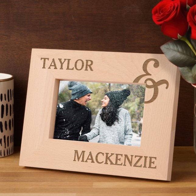 Personalised Couples Names and Ampersand  Etched Frames (Personalized Couples Names and Ampersand Etched Frames from Ricaso. Add your own text, great gift)