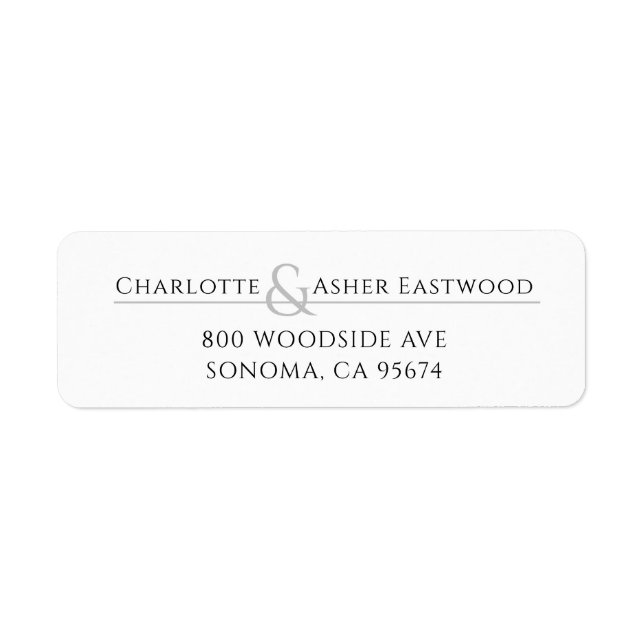 Personalised Couples Newlywed Return Address Label (Front)