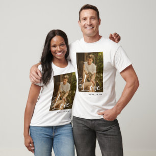 Personalised couples photo and text  T-Shirt