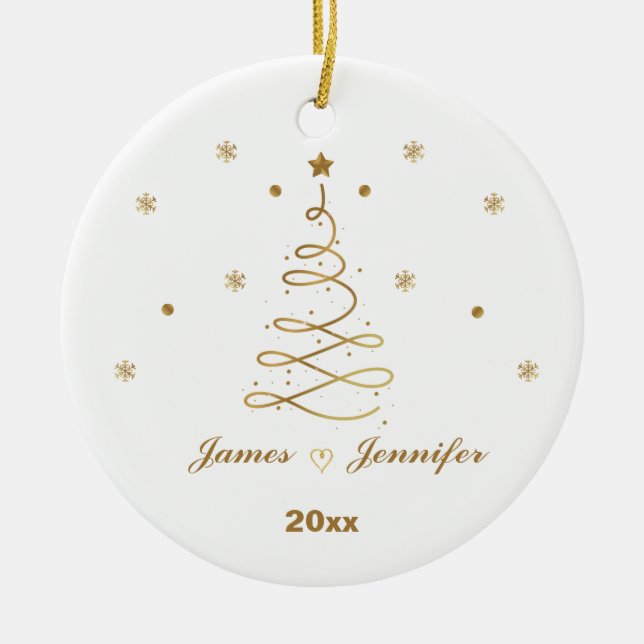 Personalised Couples Photo Christmas For Boyfriend Ceramic Ornament (Front)