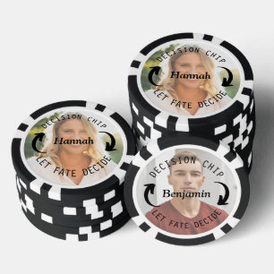 Personalised Couple's Photo & Name Decision Coin Poker Chips