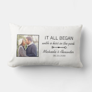 Personalised Couples Photo Newlywed Anniversary Lumbar Cushion