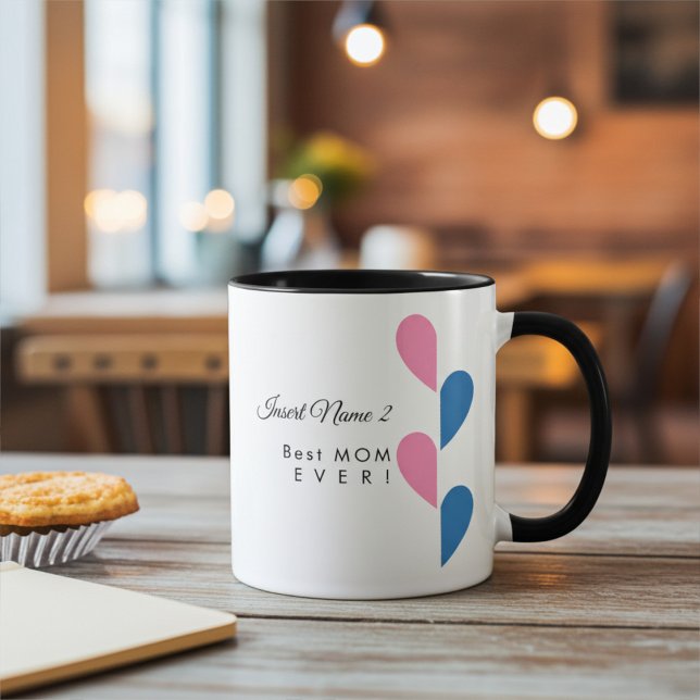 Personalised Couples Pink and Blue Half a Heart Mug (Creator Uploaded)
