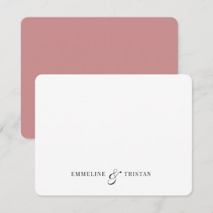 Personalised Couples Stationery Deep Rose Pink Card
