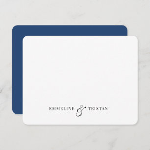 Personalised Couples Stationery Navy Blue Card