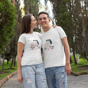 Personalised Couples T-Shirt – Custom Names & Date