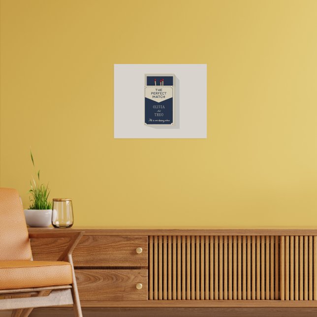 Personalised Couples The Perfect Match Matchbox Poster (Living Room 2)