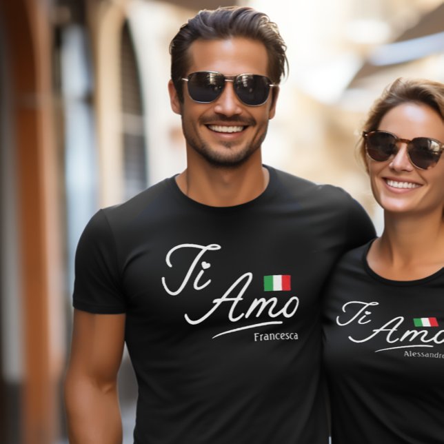 Personalised couple's Ti Amo Script  T-Shirt (Ti Amo Men's Tee from Couple's Set)