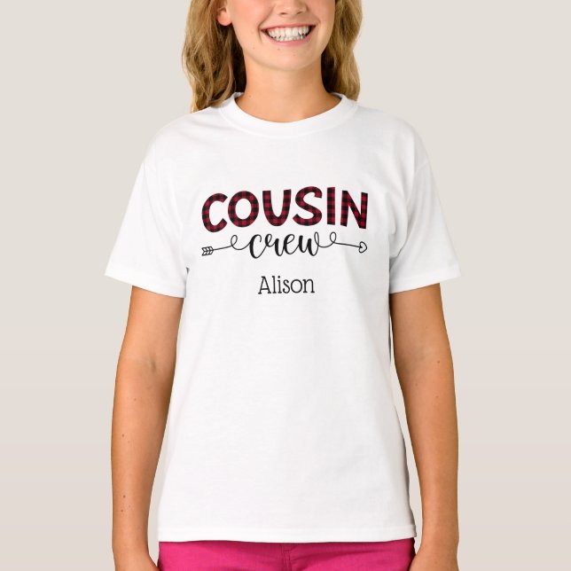 Personalised Cousin Crew Family Matching  T-Shirt (Front)