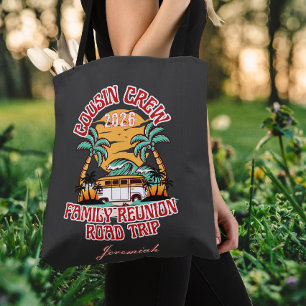 Personalised cousin crew family reunion tote bag