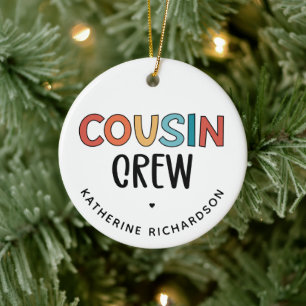 Personalised Cousin Crew Matching Cousins Gift Ceramic Ornament