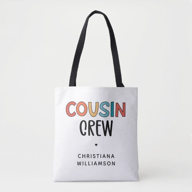 Personalised Cousin Crew Matching Cousins Gift Tote Bag (Front)