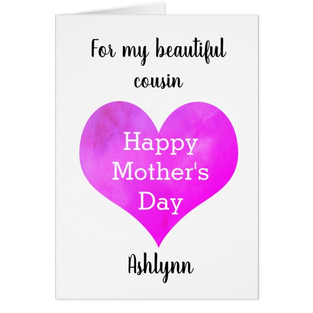 Personalised Cousin Mother's Day (Front)