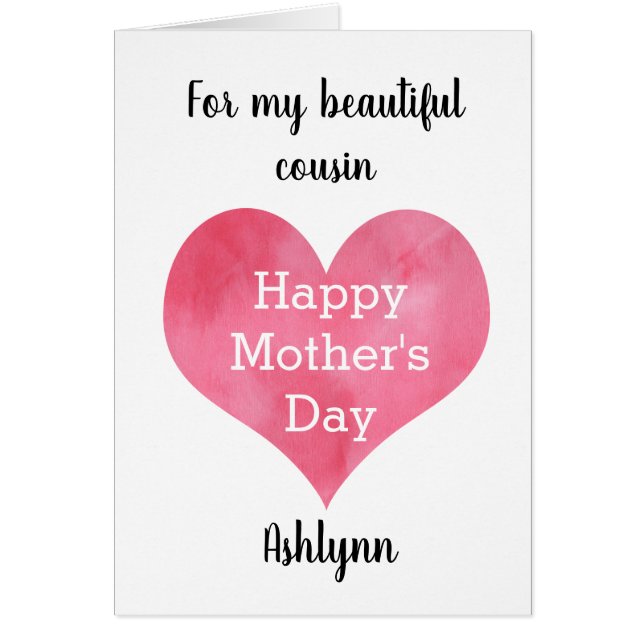 Personalised Cousin Mother's Day (Front)